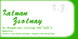 kalman zsolnay business card